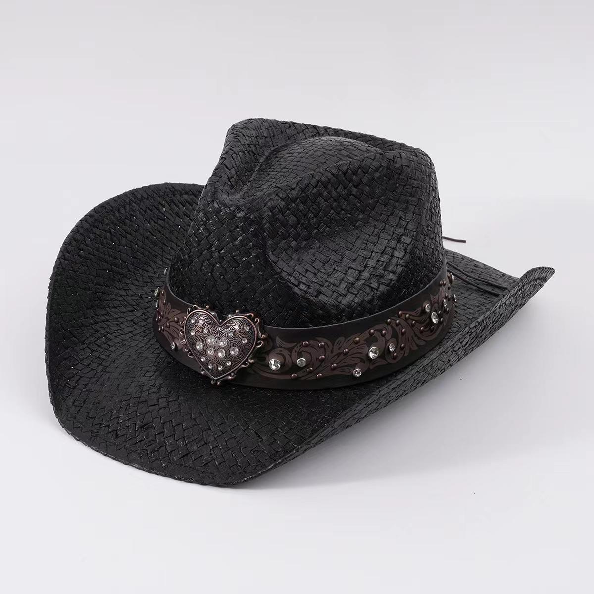 

Новий літній ковбойський солом’яний капелюх 2024 року Подвійний увігнутий верх із полями 10 см для чоловіків і жінок Вестерн Ковбойський капелюх Захист від сонця сомбреро гомб M55-58cm