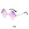 Novel Irregular Mushroom Shape Sunglasses Retro Trendy Fun Rimless Sun Glasses for Women Men Halloween Decorations Party Favor