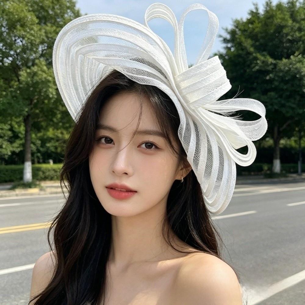 Bow Decoration Women's Tea Party Hat Headband Style Wedding Bridal Fascinator  Hair Accessories