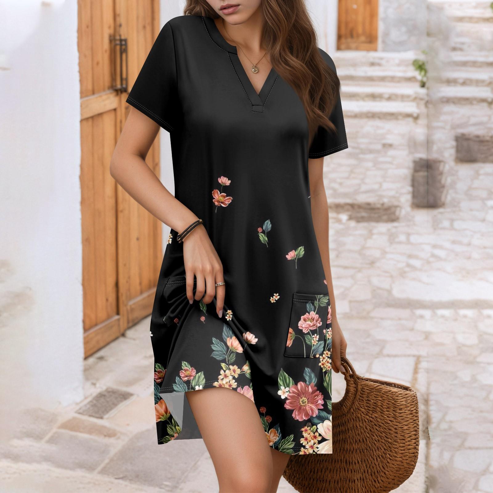 

Женское повседневное платье с V-образным вырезом, платье для гостьи на свадьбу, модная одежда с коротким рукавом для пляжного отдыха XXL зелёный