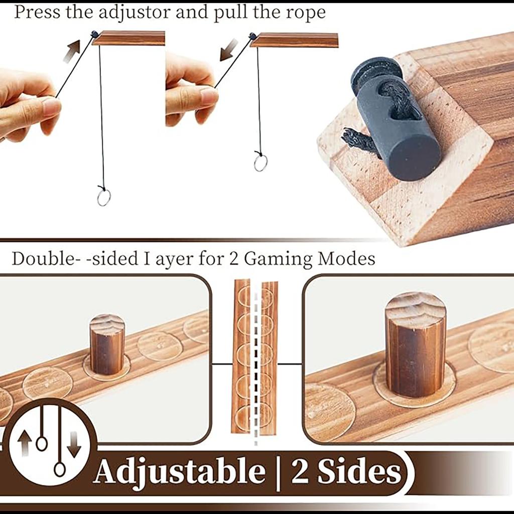 Throwing Ring Hook Game Double Board Game Wooden Throwing Ring Toy Party Interactive Game