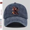 Pc Baseball Cap with Red Dragon Standing On Flaming Rock Pattern Print Fashionable Casual Fire Dragon Print Design Golf Cap H
