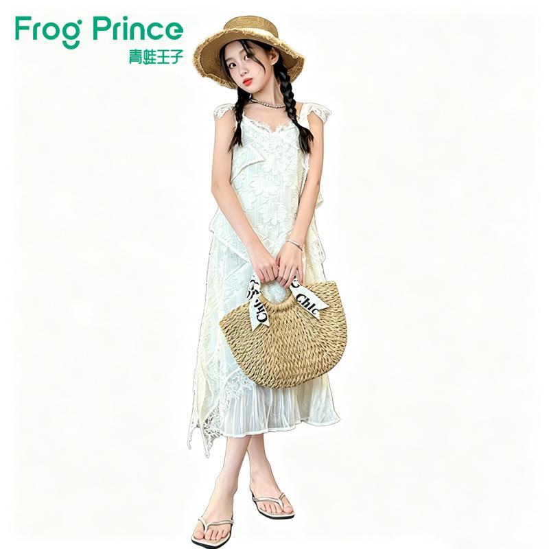 

Frog Prince Girls Lace Patchwork Mesh Suspender Dress 42