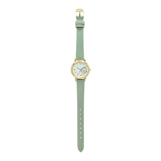 Fieldwork Watch Analog Ladies Sanrio Goods Hangyodon Nuance Color Simple Easy to See Synthetic Leather Band Belt Width 12mm Gold Mint Line Watch G