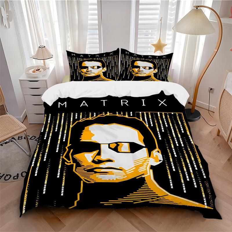 

3pcs The Matrix Bedding Set, Soft Polyester Duvet Cover and Pillowcases Machine Washable Seasons all suitable 49 135x200cm