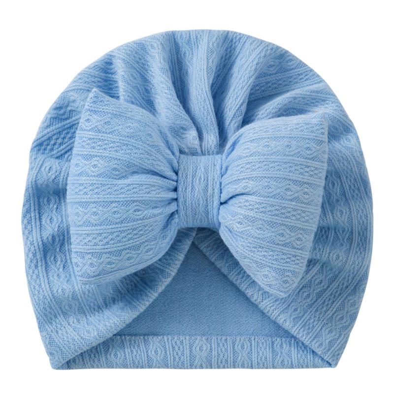 Cotton Baby Turban Headwrap Newborn Bowknot Floral Hat Breathable Unisex 0-18M Infant Headband Solid Color Photography Prop