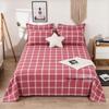 Plaid Thickened Coarse Cloth Bed Sheet Set - 4 Pieces, Breathable & Skin-Friendly for Dorms