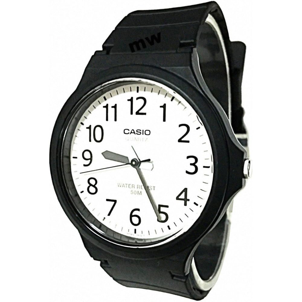 Casio Standard Analogue Men s Watch MW-240-7B White Dial Leather Strap Water Resistant