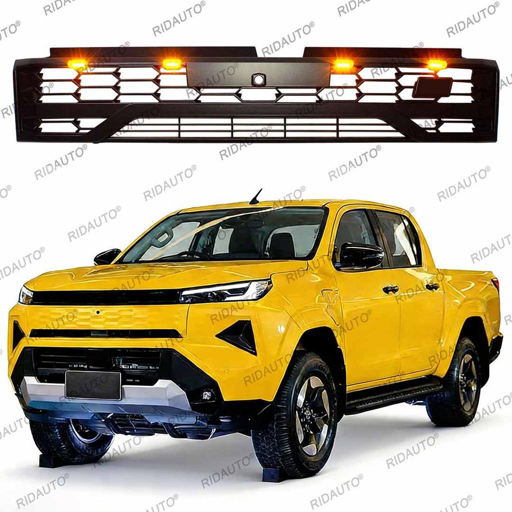 Front Grille with Amber Lights for 2026 Hilux Travo Pickup Truck