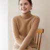 Women's High Neck Cashmere Knit Top - Long Sleeve, Soft, Slimming, Solid Color, Autumn/Winter Style