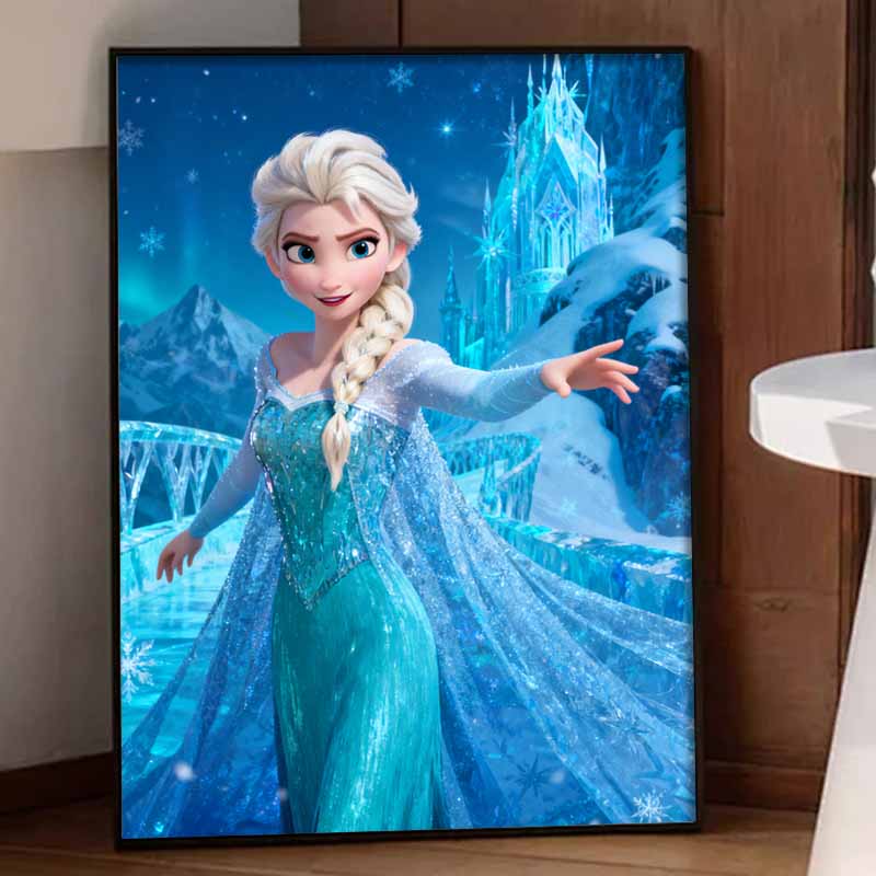 Disney 5d Diamond Painting, Elsa Diamond Art Painting Diy Handmade Sticker Gift, Home Decoration Painting