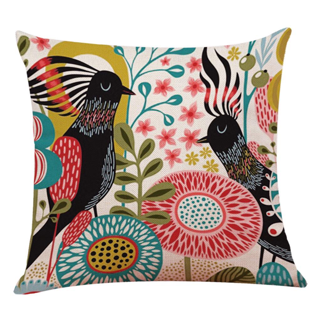 Cotton Linen Square Home Decorative Throw Pillow Case Sofa Waist Cushion Cover