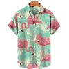 Men's casual shirt plant printed summer clothing Hawaiian short sleeved 2026 medieval vintage beach vacation top