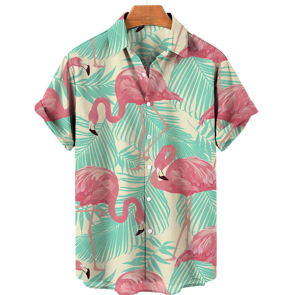 Men's casual shirt plant printed summer clothing Hawaiian short sleeved 2026 medieval vintage beach vacation top