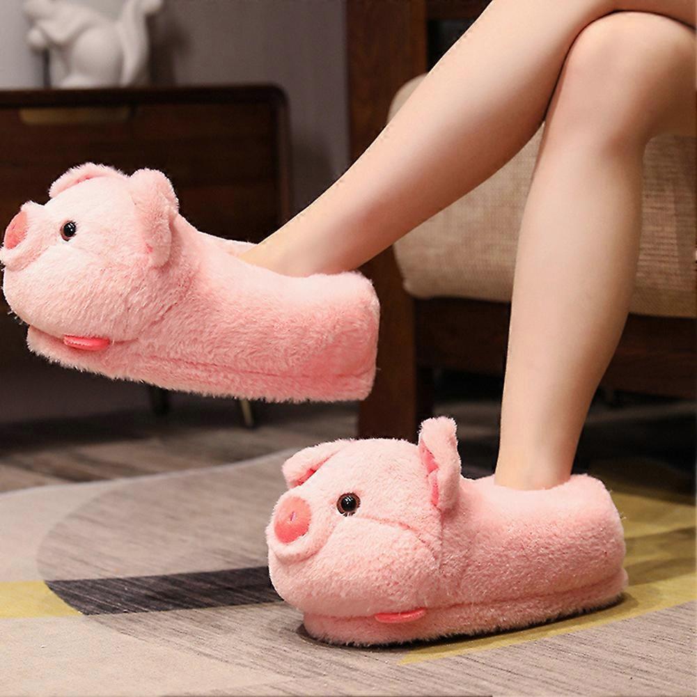 Lovely Cartoon Full Cover Plush Slippers Non-Slip Bottom Warming Slippers for Bedroom