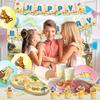 112pcs Cartoon the Birthday Party Decorations Tableware Set - Balloons Backdrop Banners Cups Cake Toppers Napkins etc Party Decorations