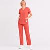 Women's Uniform Scrub Set - V-Neck Short Sleeve Top with Pockets and Drawstring Pants, Quick Dry Color for Healthcare Workers