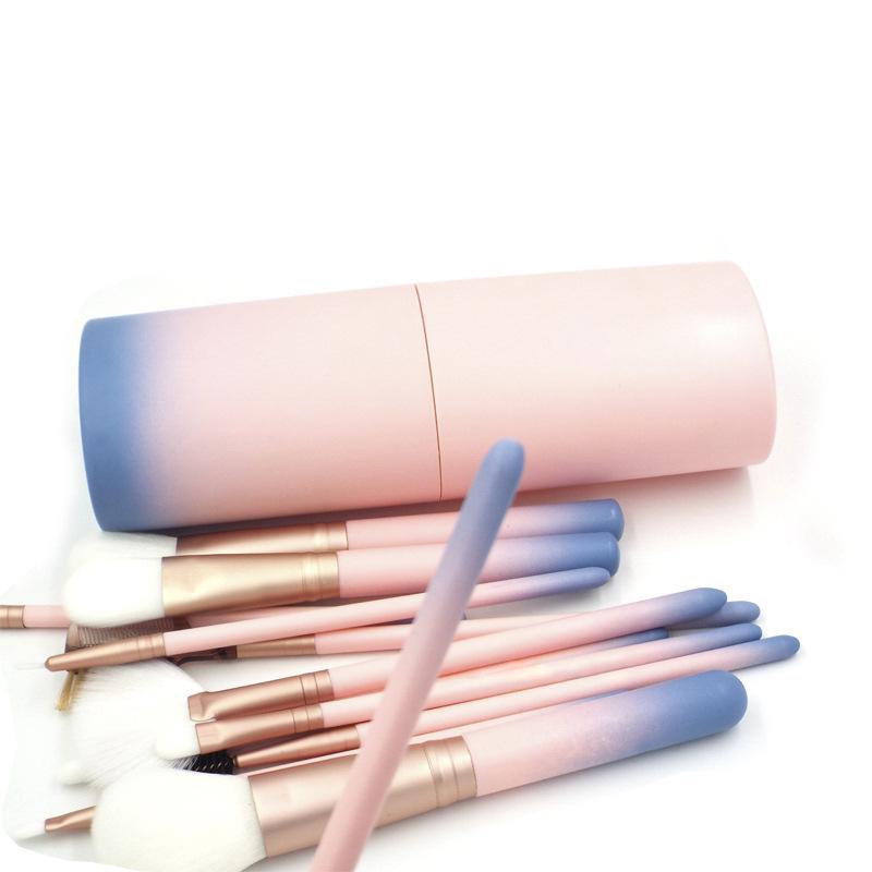 12 Makeup Brushes, Cylinder Gradual Change Beauty Makeup Tools Makeup Brush Set Beauty