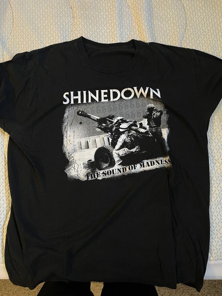 Vintage Shinedown Concert Tour T shirt From Sound Of Madness XL Army Gun War L