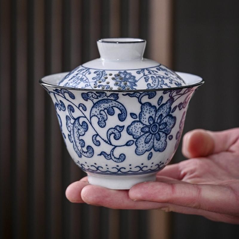 160cc Ceramic Gaiwan Teacup handmade Tea Tureen Boutique tea bowl Chinese Porcelain Teaware Accessories Drinkware