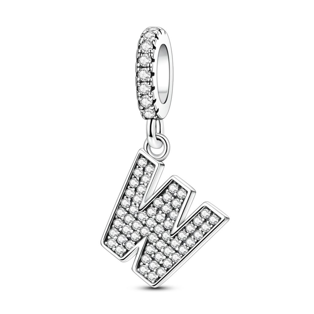 Pingente Pendurado de Cobre 26 Letras A-Z Pingente de Soletrar Zircônia Serve Pulseira Diy Joias Femininas