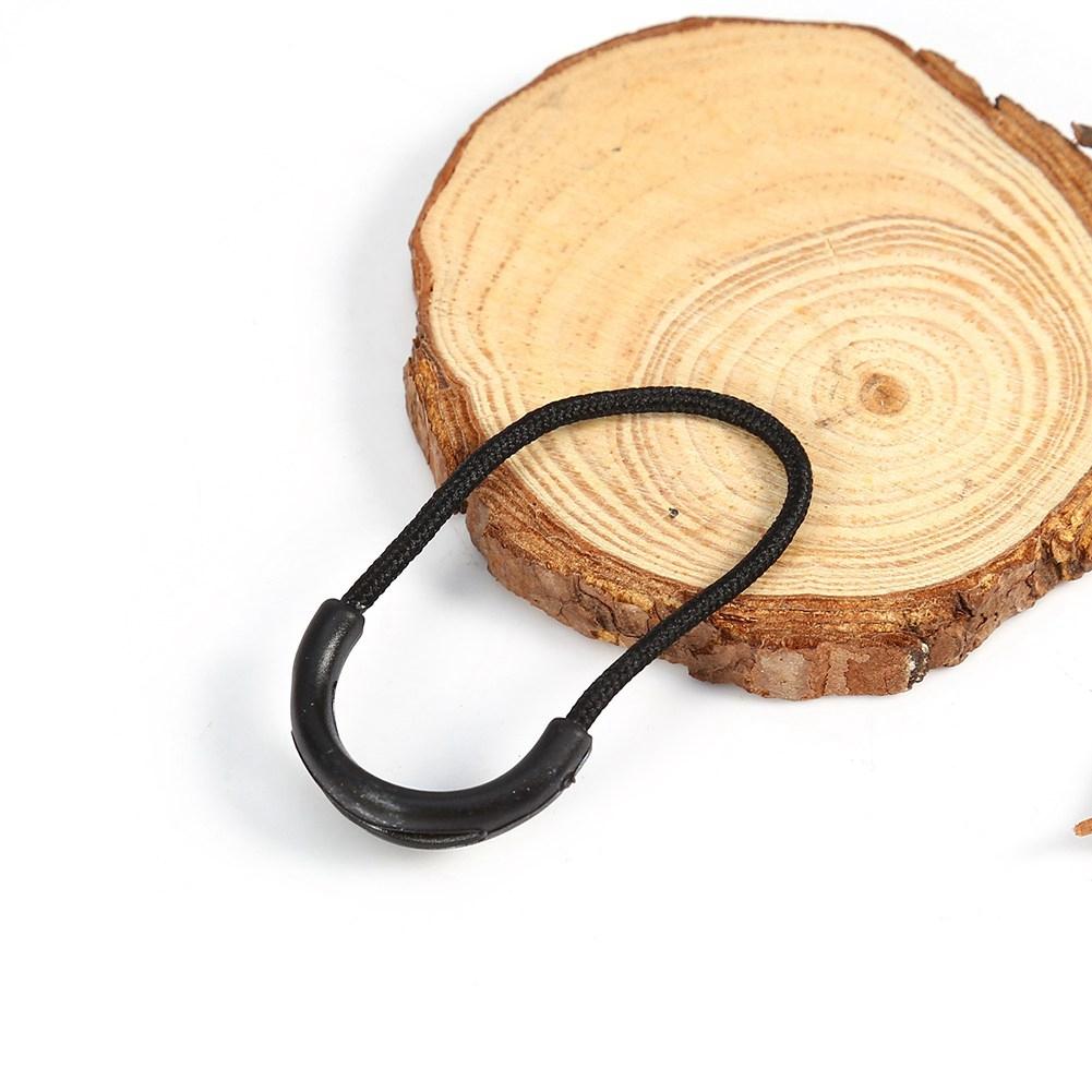 10pcs Black Plastic EDC Smile Style Zipper Pulls Cord Rope For Clothing Bag Accessories