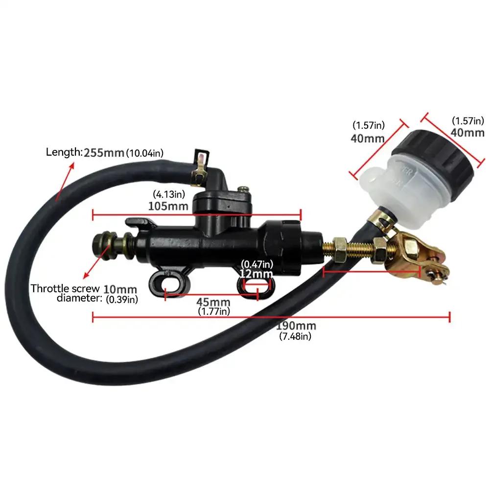 Universal Motorcycle Rear Foot Brake Master Cylinder Pump with Reservoir for Dirt Bike ATV for Suzuki Kawasaki Honda