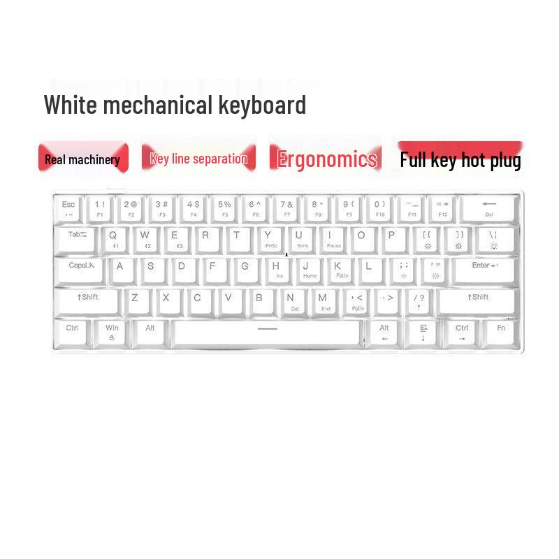 61-Key Mechanical Mini Keyboard for Gaming & Office - Blue, Black, Brown, Red Switches