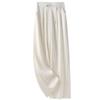 Summer 2025 Women's White Ice Silk Wide-Leg Pants: Slimming, Loose, Chinese-Style Straight Trousers