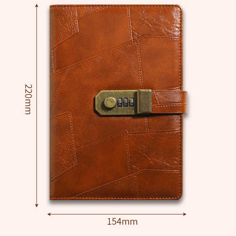 Retro Style A5 Lockable Password Journal - Exquisite High-Design Notebook