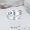 New Personalized Gold Plated Ring Engraved Name 12 Birthstone Fashionable Unisex Anniversary Christmas Gift Jewelry