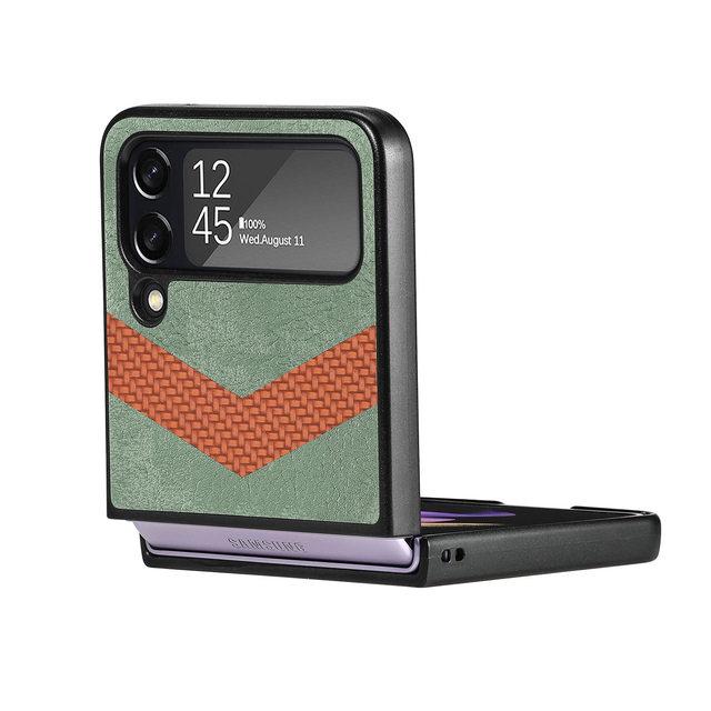 Luxuriöse, schweißhemmende Lederhülle mit Klappdesign für Samsung Galaxy Z Flip 4 5g Zflip4 Flip4, sturzsichere Telefonabdeckung