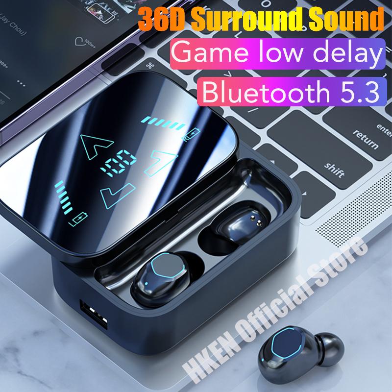 M48 Wireless Bluetooth Headset Noise Cancelling LED Earbud with Mic Wireless Headphones Bluetooth Earphones