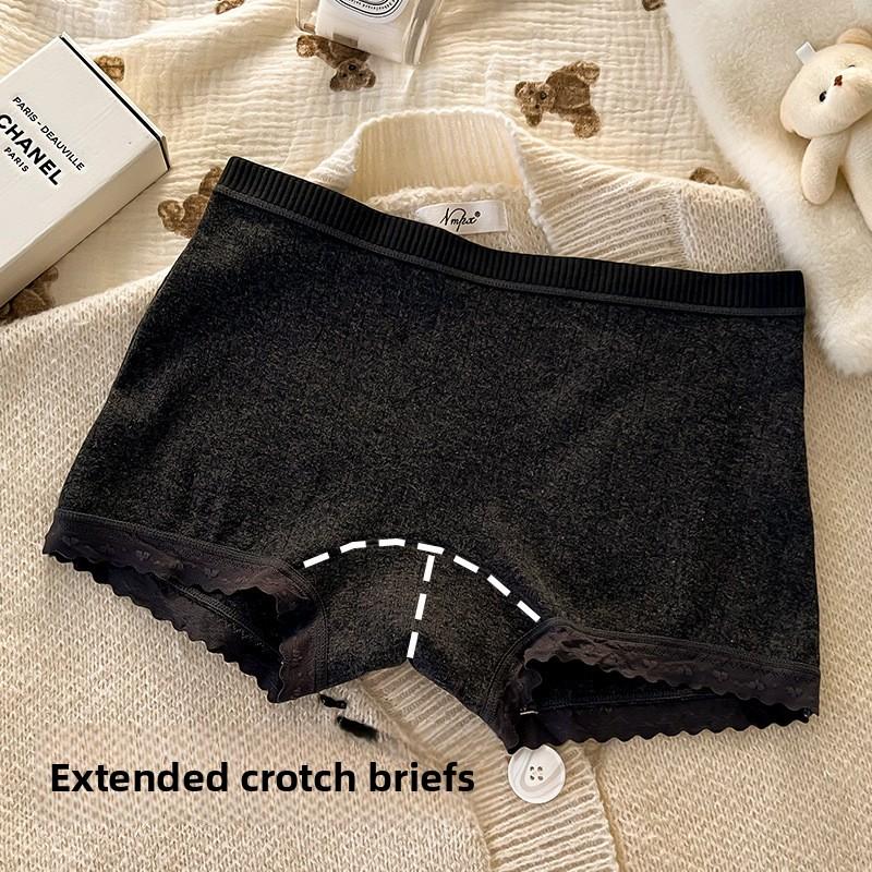 Women's Summer Cotton 10A Antibacterial Cotton Extended Crotch Mid Waist Flat Angle Briefs
