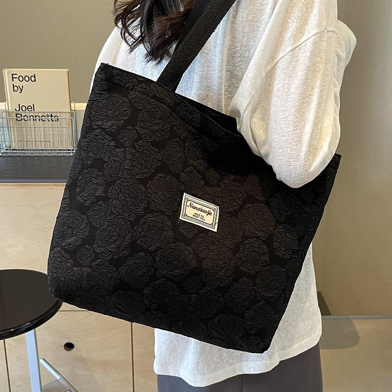 Korean Ins Niche Canvas Bag New Fashion Commuter Tote Bag Female College Students' Class Shoulder Bag
