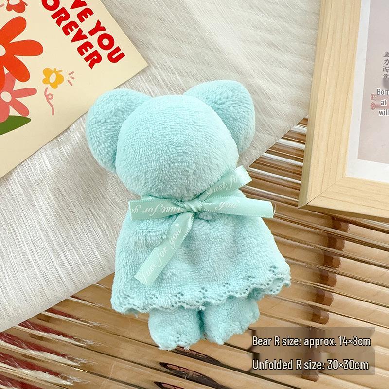 Bear-Shaped Coral Fleece Handkerchief – Practical Gift for Weddings, Birthdays, and Events