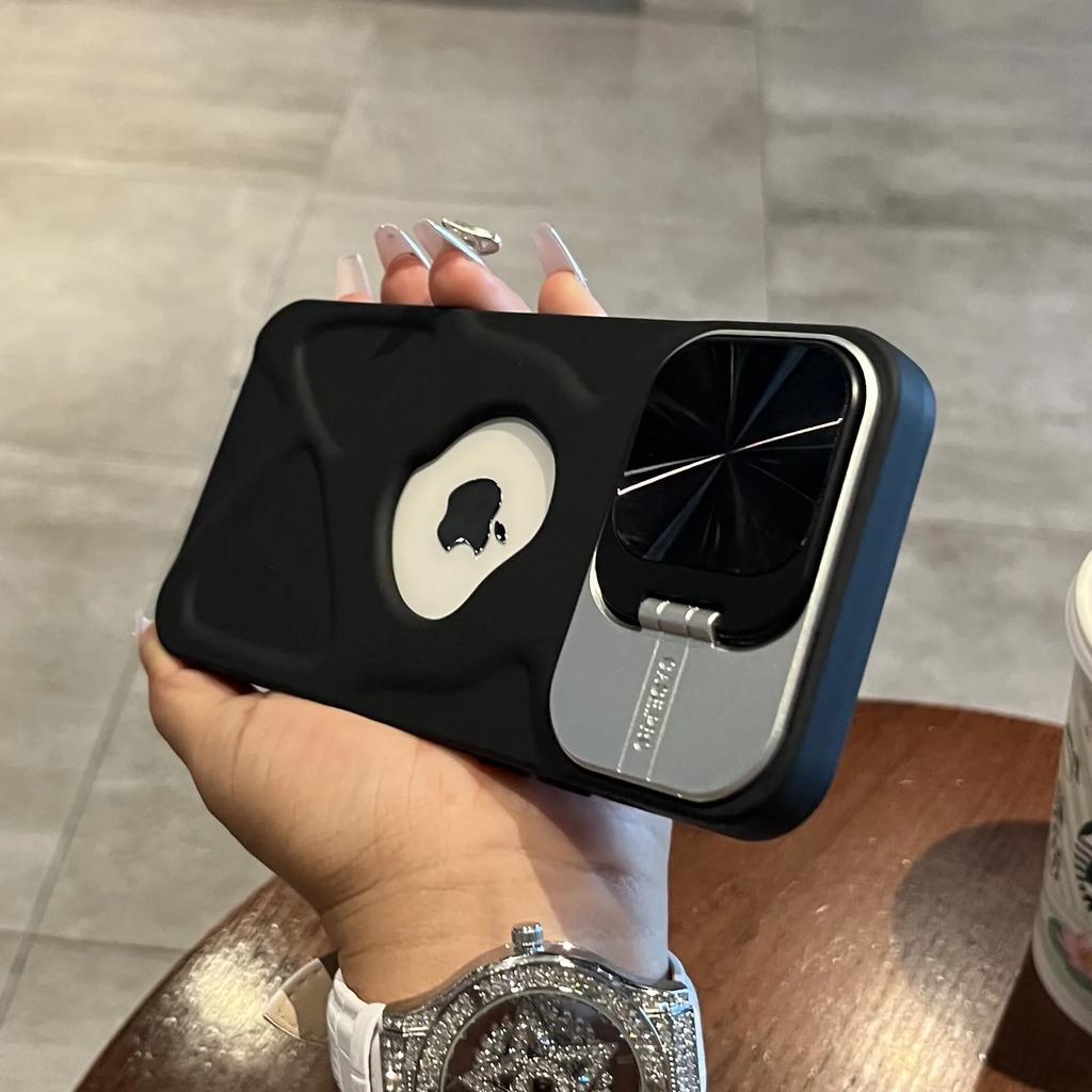 iPhone 11 12 13 14 15 16 Pro Max Plus Lens Protection Flip Stand Magsafe Silicone Soft Cover Fashion Logo Hole Magnetic Case