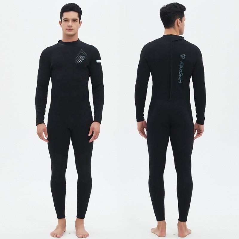 

Diving Suit Men s One-piece 3MM Thick Cold-proof Warm High-elastic Snorkeling Surfer Seaside Set M чёрный