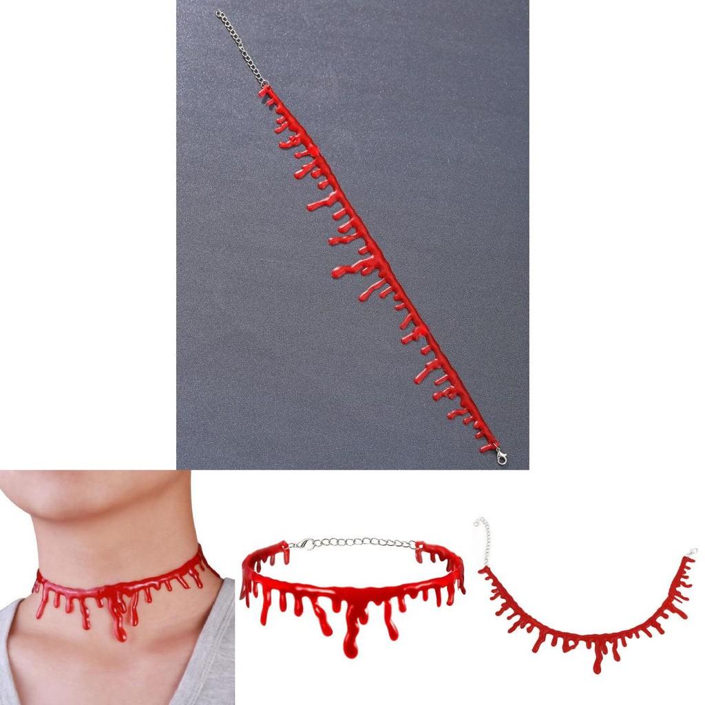Halloween Vampire Necklace Spooky Gothic Style Plastic Geometric Blood Necklace