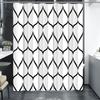 Aegean Blue Geometric Shower Curtain,Waterproof Polyester,Quick-Drying,Fabric Shower Curtains Set For Bathroom,Durable Washable