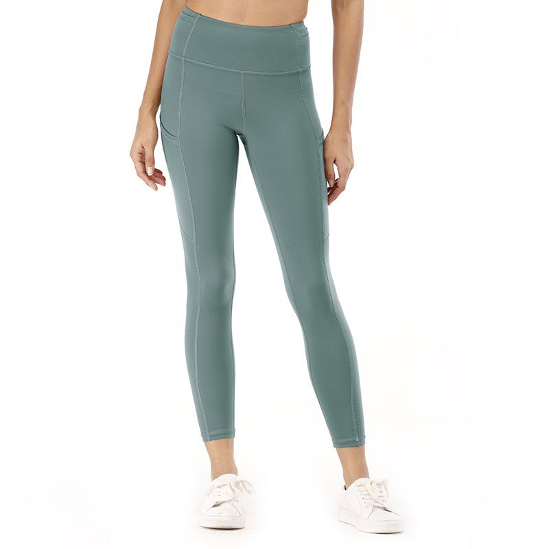 Women's High Waist Double-Sided Nude Feel Yoga Pants - Quick-Drying, Breathable, Brushed, Tight Fit for Fitness & Running.