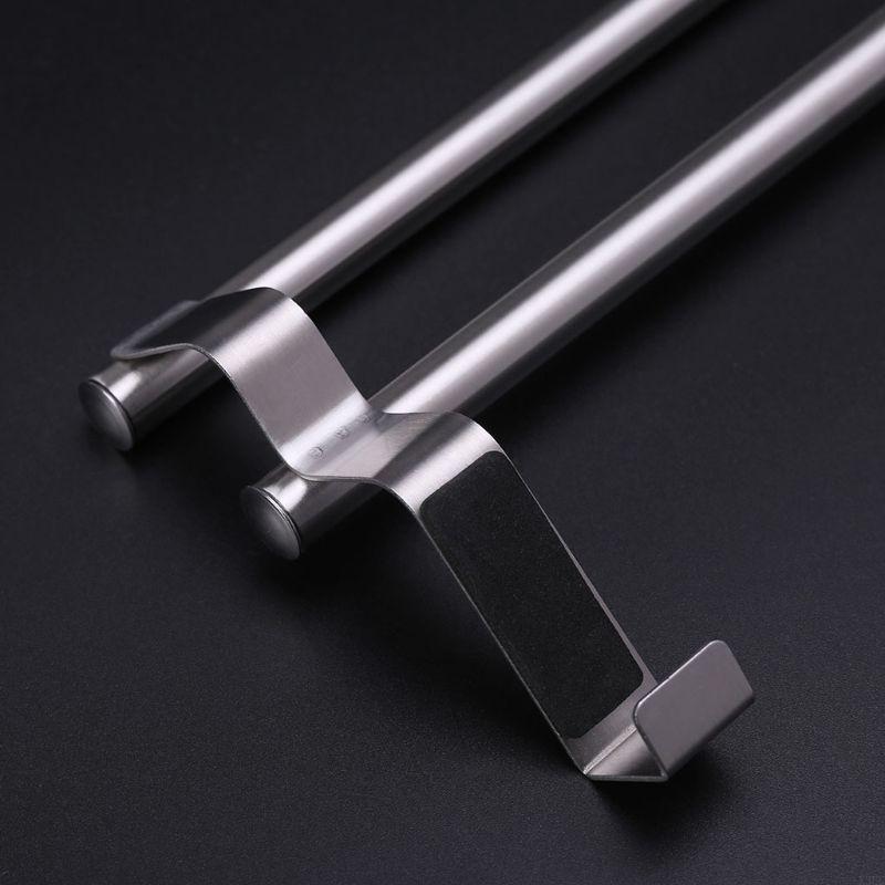 

Space Saving Extendable Over Door Hook with Nonslip Strips for Clothes Towels X3UC L серебряный