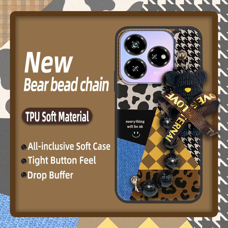 Cute Simplicity Phone Case For ZTE Blade V60 Design/Axon 60 Lite Protective Case Bear Bracelet Dirt-resistant Anti-knock