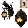 Decorative Wall Art for Balcony Garden Vintage Crow On Branch Lamp, Gothic Dragon Sconce Unique Resin Fixtures Home Office Living Room Bedroom,