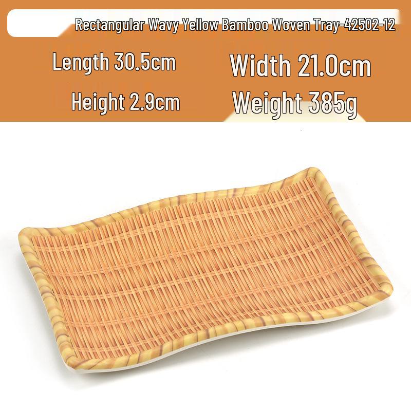 Kreativní obdélníkový porcelánový talíř ve stylu bambusu na sushi, BBQ, svačiny a dezerty