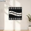 Piano Keys & Notes Metal Wall Art, Rust-Resistant Iron Mural for Living Room or Garden, Music Gift