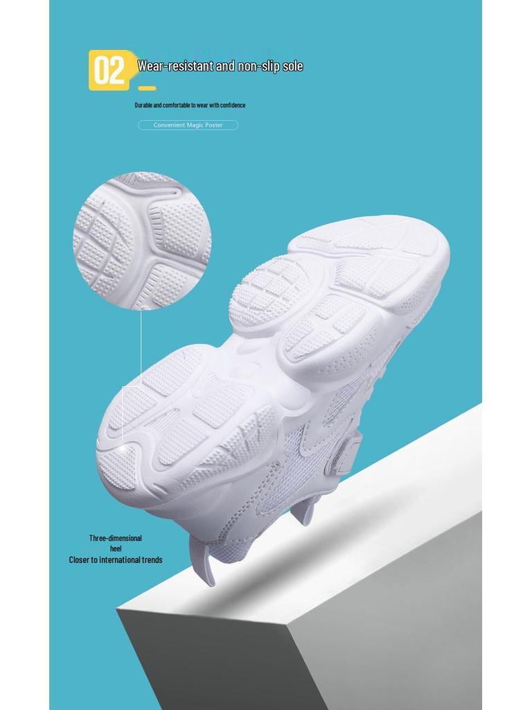 2025 Autumn Kids' White School Casual Shoes for Boys & Girls