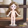1 Set Cute 1/8 Doll 3D Real Eye 13 Joint Movable Cute 16-17Cm Doll With Different Expressions Girl Toy