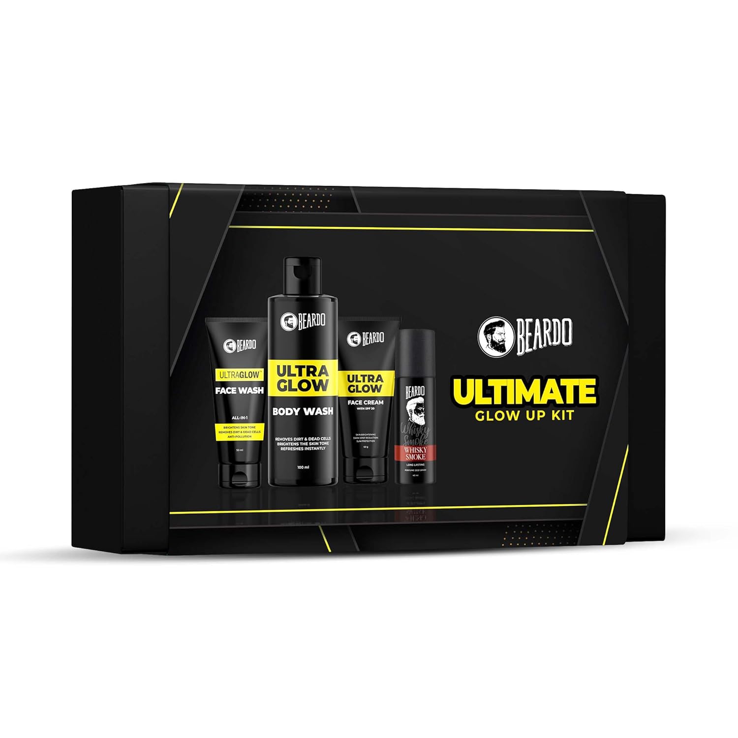 Beardo Ultimate Glow Up Kit For Men Grooming Combo With Face Wash Cream Body Wash Deodorant Gift Set For Daily Skincare Routine