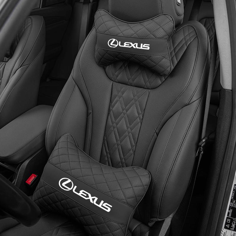 Cuero Nappa Almohada Cervical para Reposacabezas de Coche Amortiguación Lumbar Para Lexus F-SPORT ES RX NX LS UX LM LX GX LC RZ IS CT GS RC HS SC TX LBX